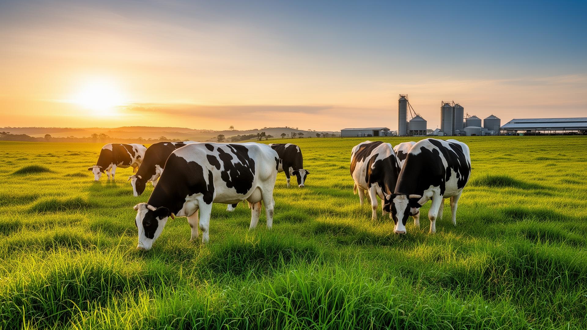 Vacas pastando em fazenda brasileira